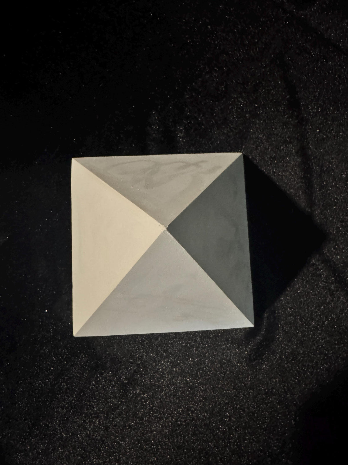 Plaster Pyramid Cast, Basic Geometric Shape, Studio Lighting Reference, Artist Model