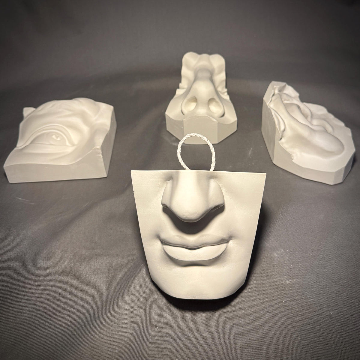 David 4-Piece Plaster Study Cast Set – Portrait Drawing & Anatomy Reference