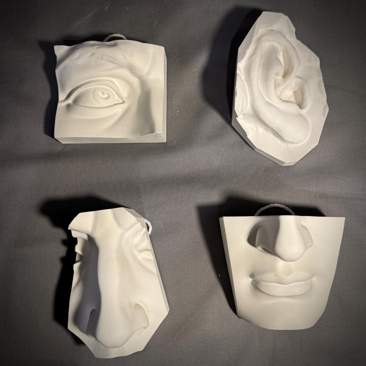 David 4-Piece Plaster Study Cast Set – Portrait Drawing & Anatomy Reference