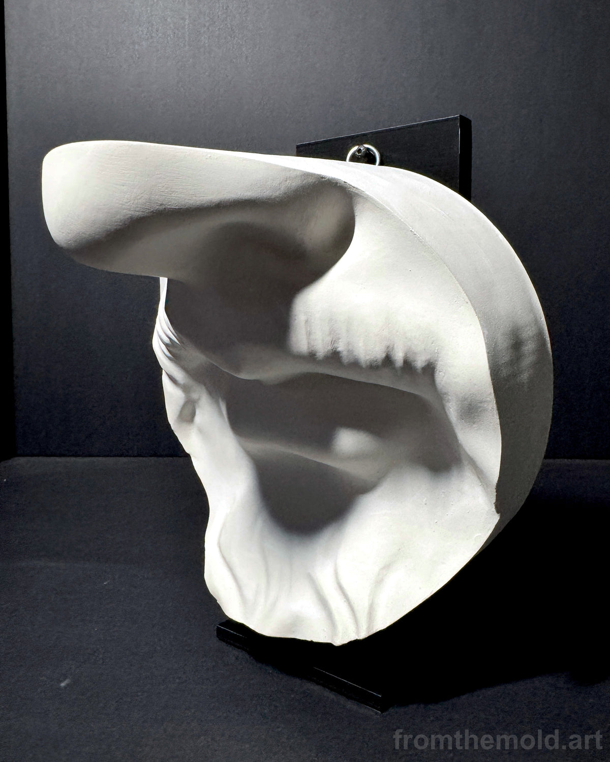 Bearded Mouth & Nose Plaster Study Cast – Facial Form, Drawing & Light Study