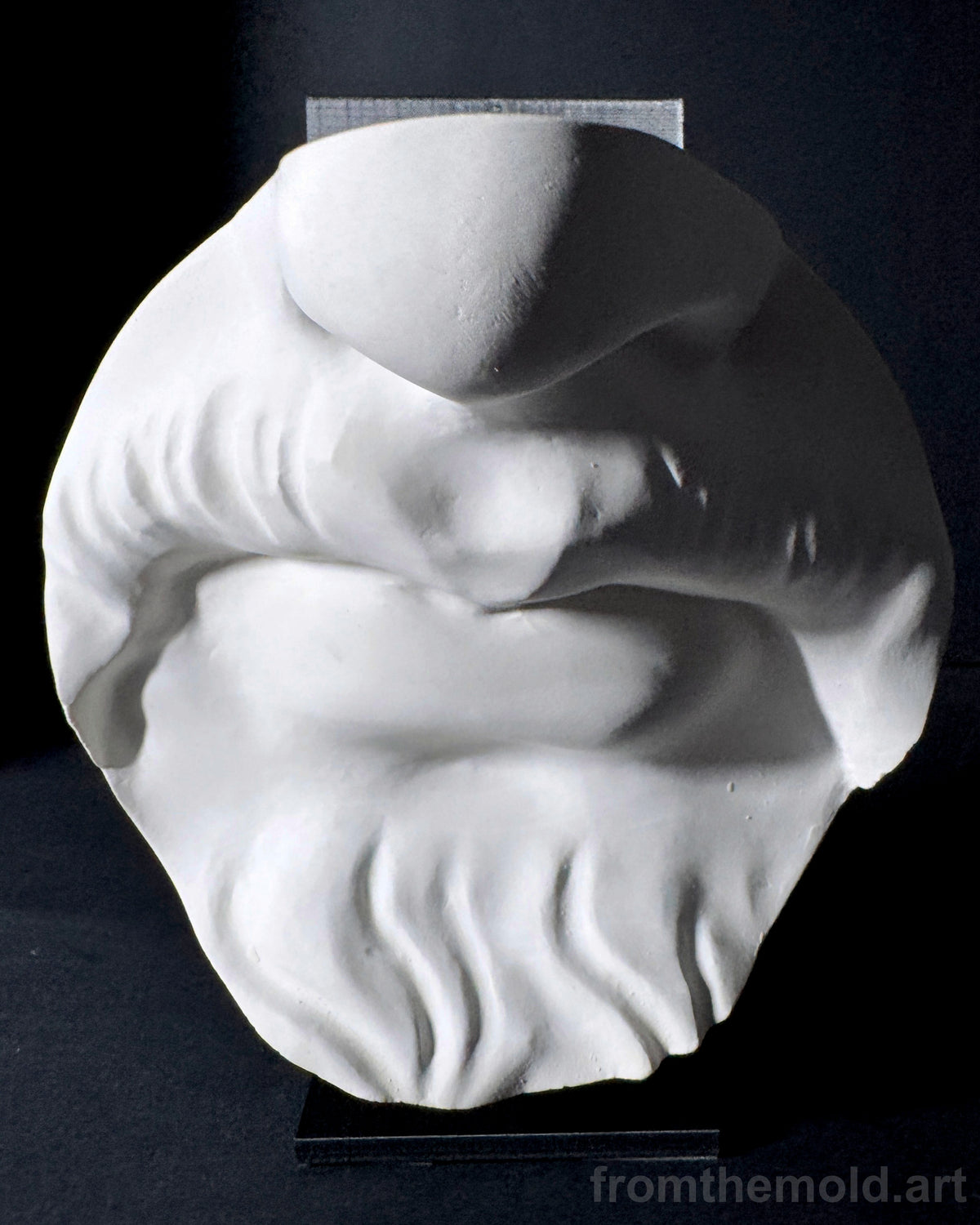 Bearded Mouth & Nose Plaster Study Cast – Facial Form, Drawing & Light Study