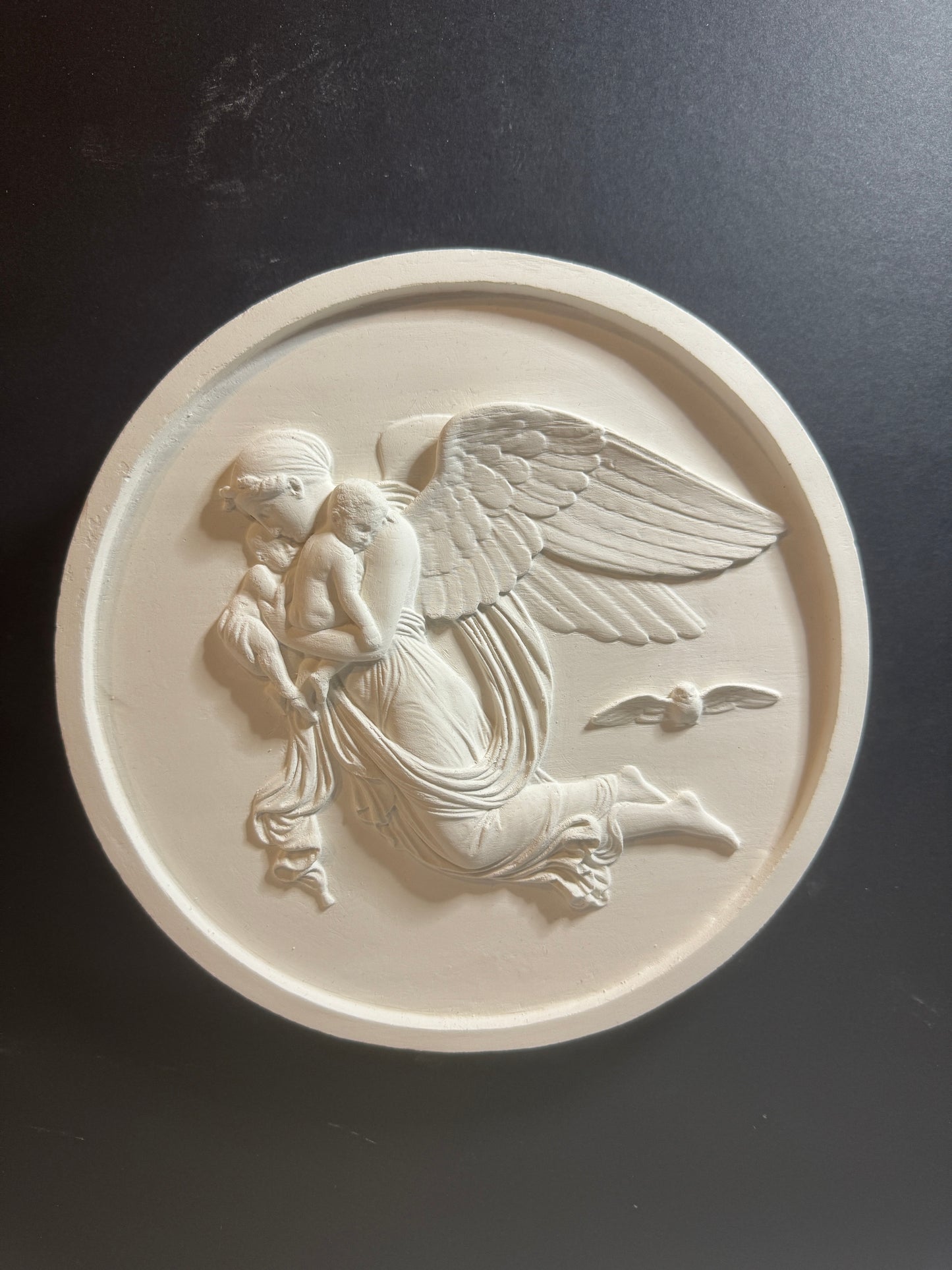 Night Bas-Relief Plaster Cast Art Reference, Handmade Sculpture for Artists