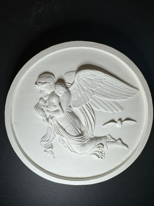 Night Bas-Relief Plaster Cast Art Reference, Handmade Sculpture for Artists