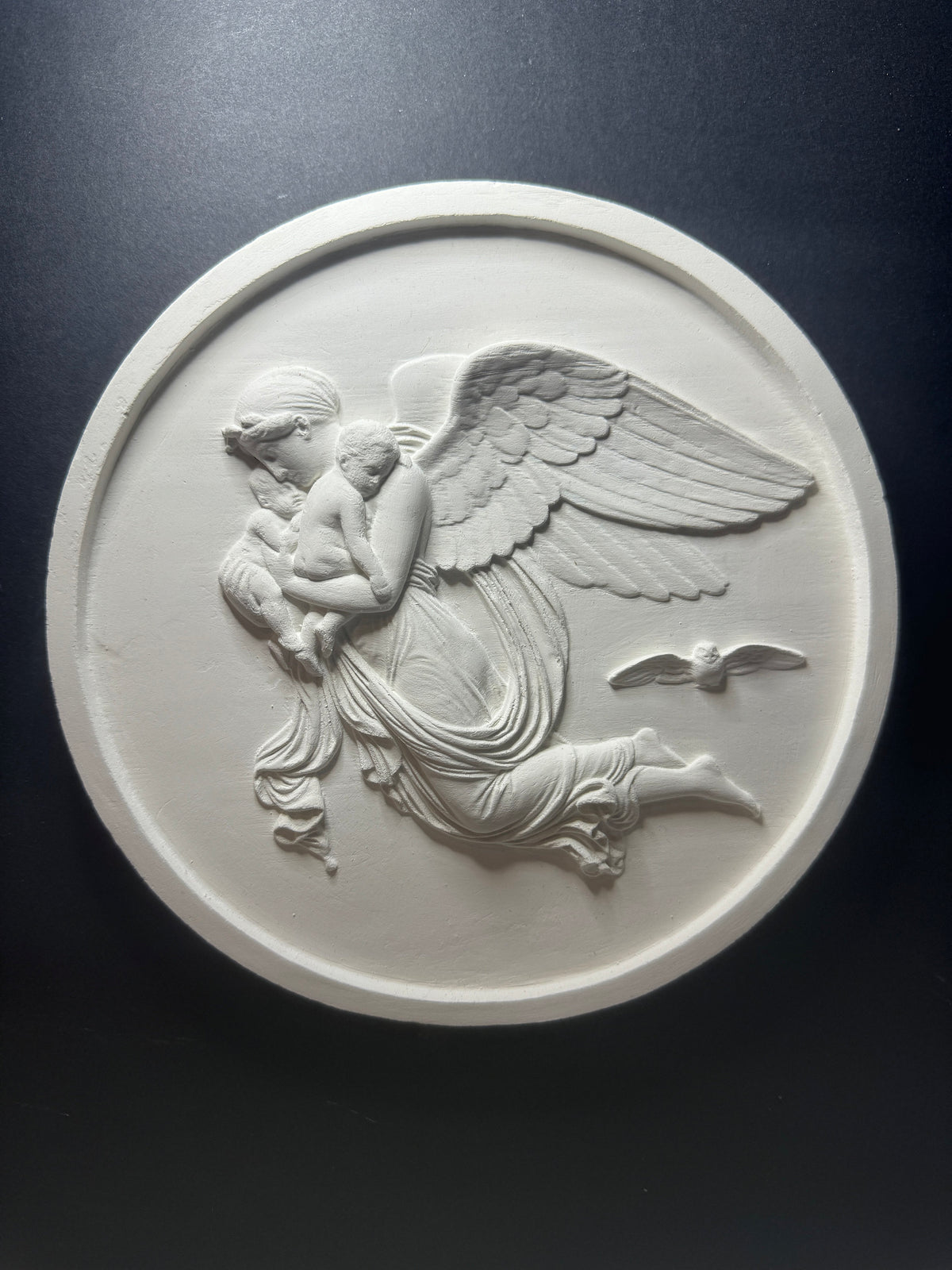 Night Bas-Relief Plaster Cast Art Reference, Handmade Sculpture for Artists